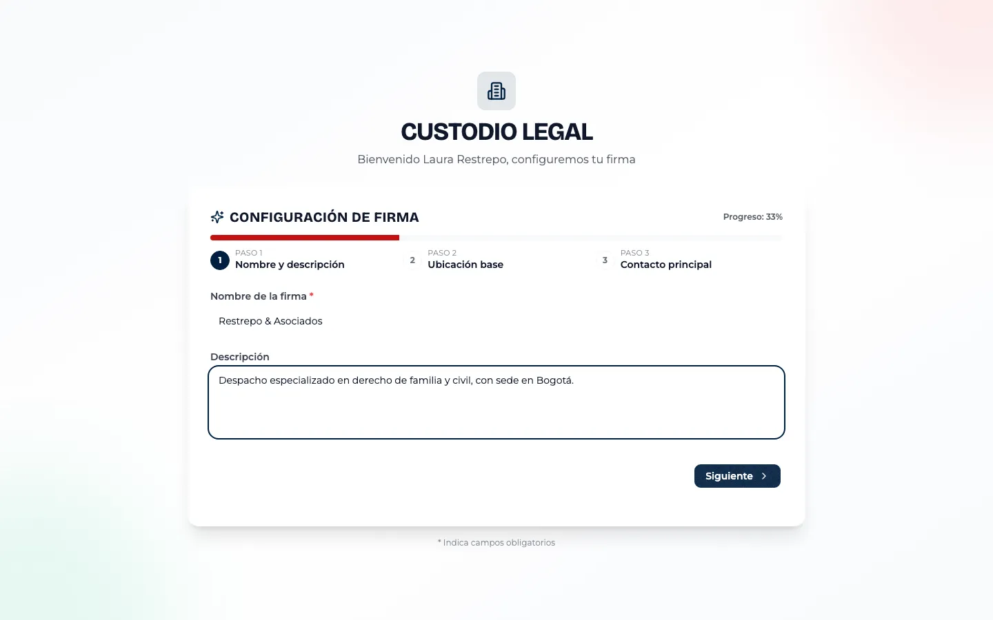 Paso 1 completo, listo para avanzar