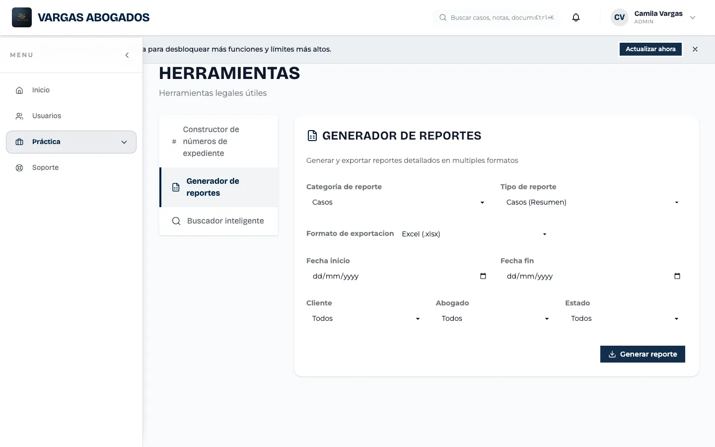 Generador de reportes