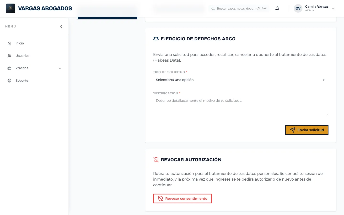 Revocar el consentimiento de tratamiento de datos
